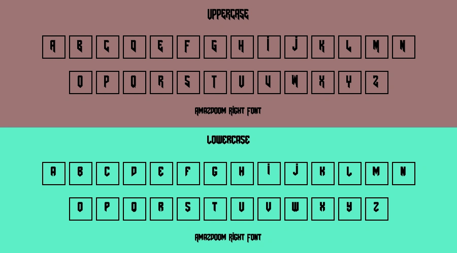 Amazdoom Right Font Preview