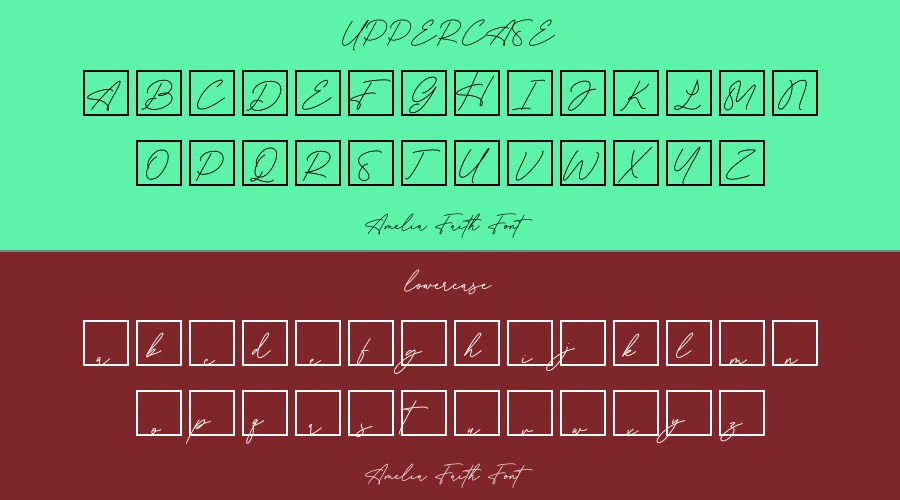 Amelia Faith Font Preview