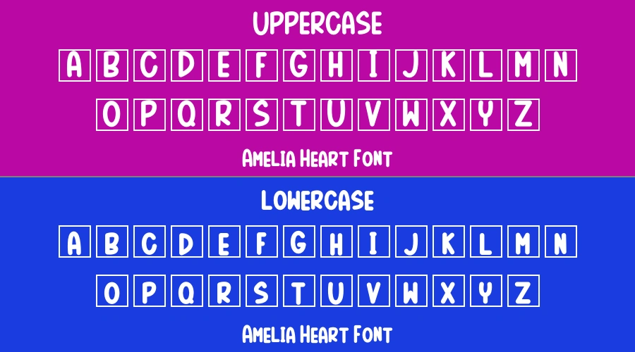 Amelia Heart Font Preview