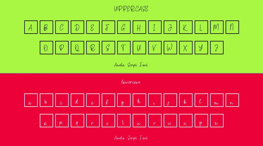 Amelia Script Font Preview