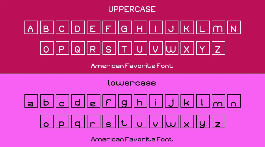 American Favorite Font Preview
