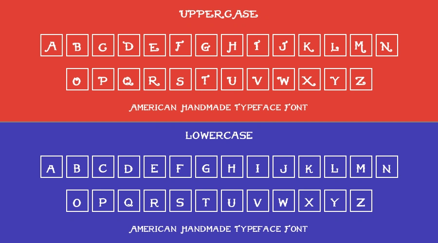 American Handmade Typeface Font Preview