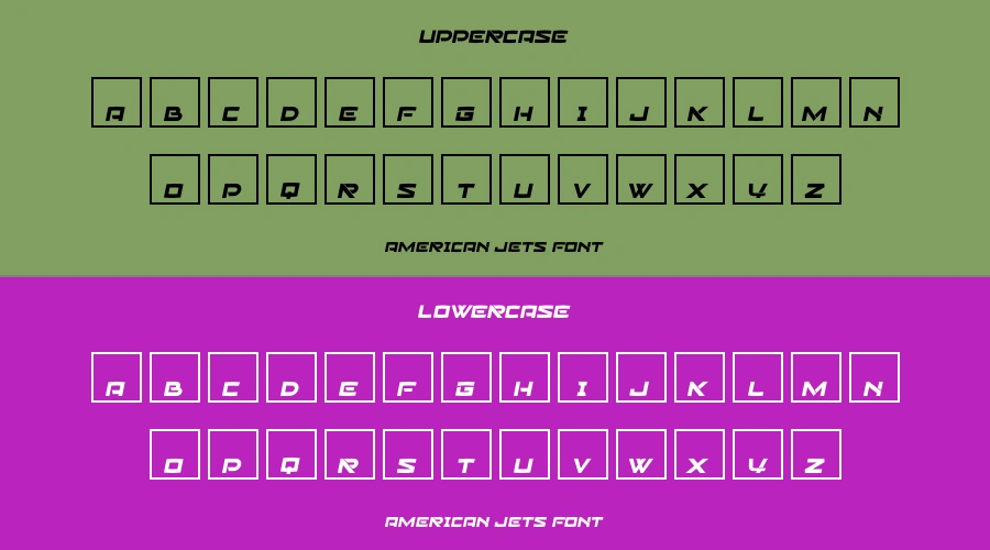 American Jets Font Preview