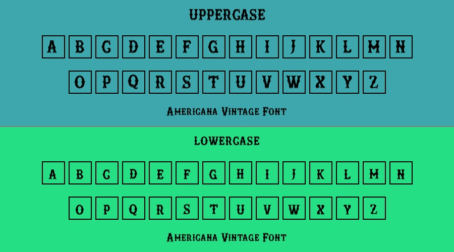 Americana Vintage Font Preview