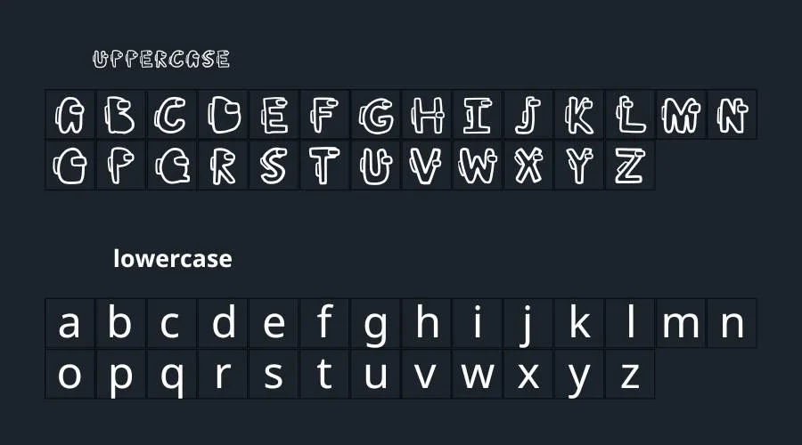 Among Us Font Preview