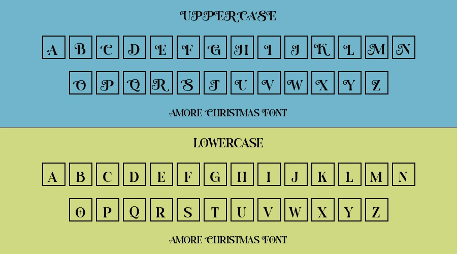 Amore Christmas Font Preview
