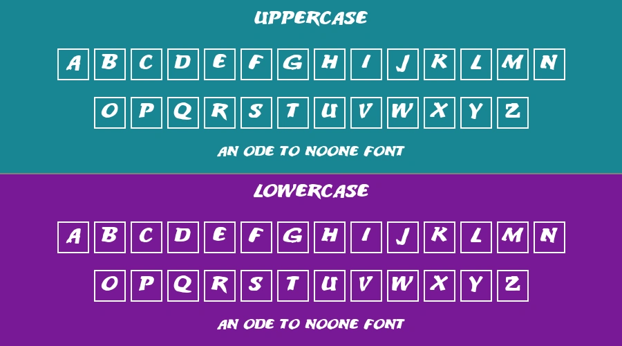 An Ode To Noone Font Preview