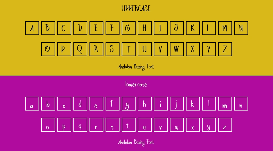 Andalan Boxing Font Preview