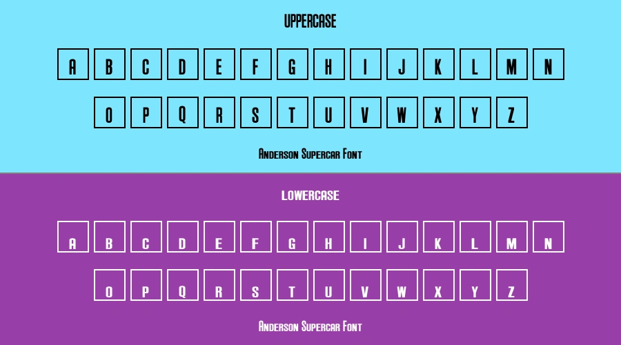 Anderson Supercar Font Preview