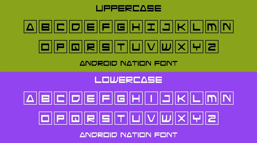 Android Nation Font Preview
