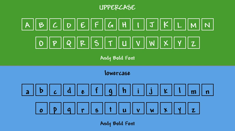 Andy Bold Font Preview