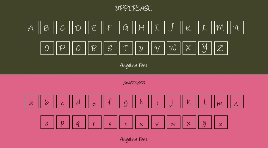 Angelina Font Preview