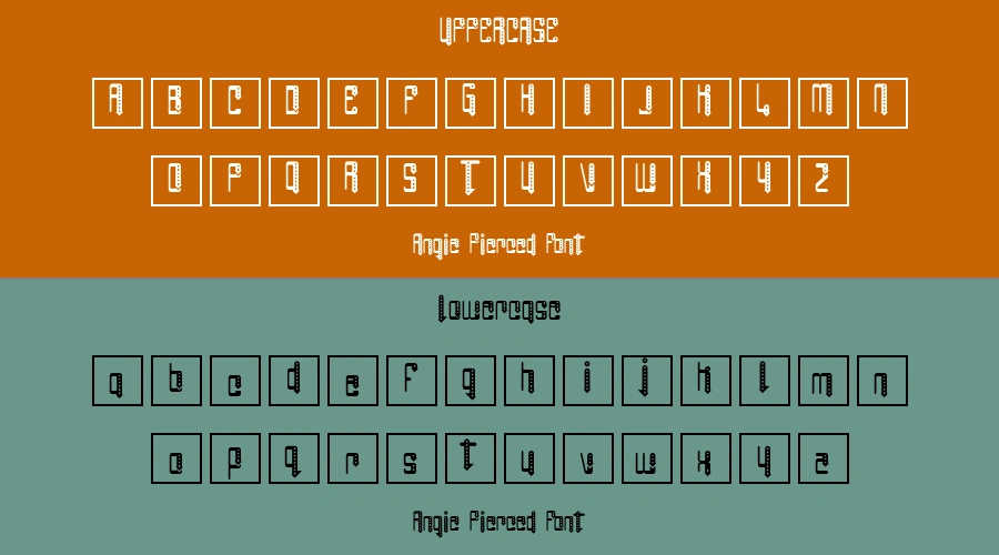 Angie Pierced Font Preview