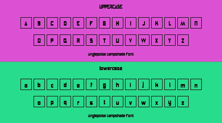 Anglepoise Lampshade Font Preview