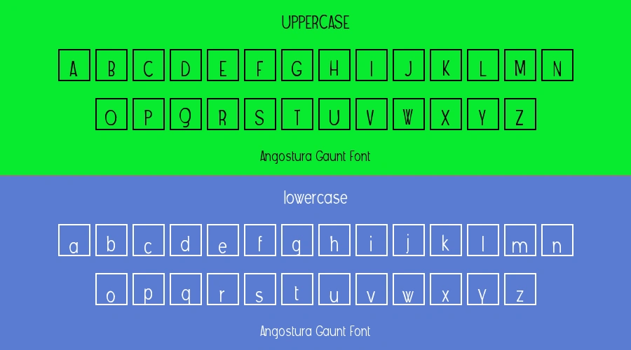 Angostura Gaunt Font Preview