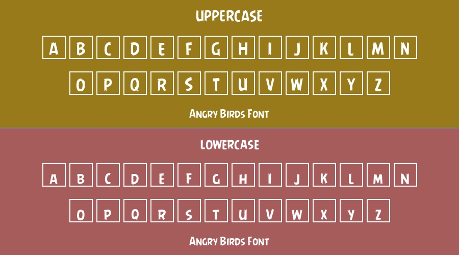 Angry Birds Font Preview