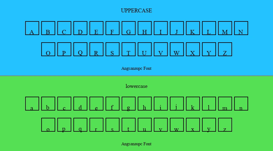 Angsanaupc Font Preview