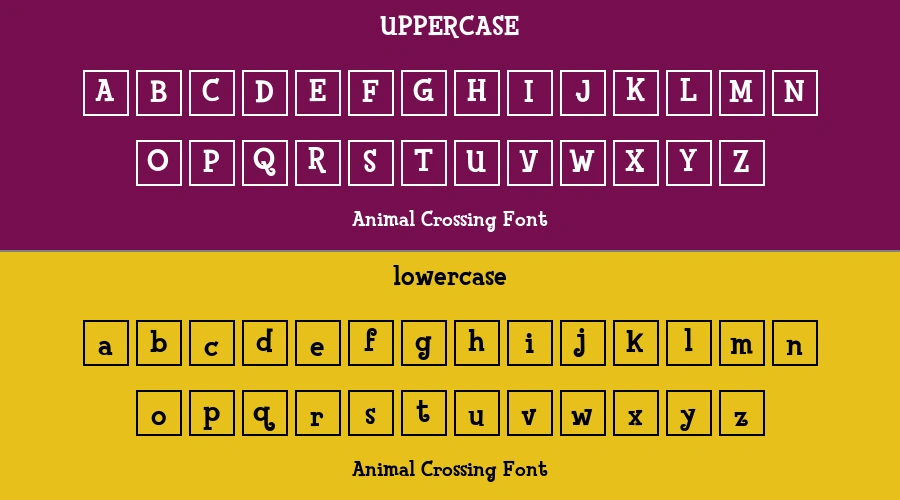 Animal Crossing Font Preview