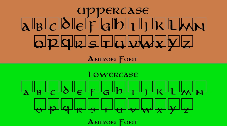 Aniron Font Preview