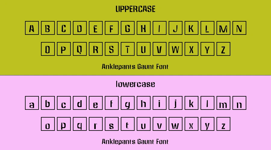 Anklepants Gaunt Font Preview