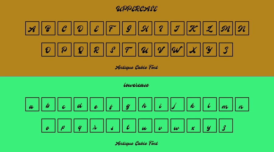 Antique Cable Font Preview