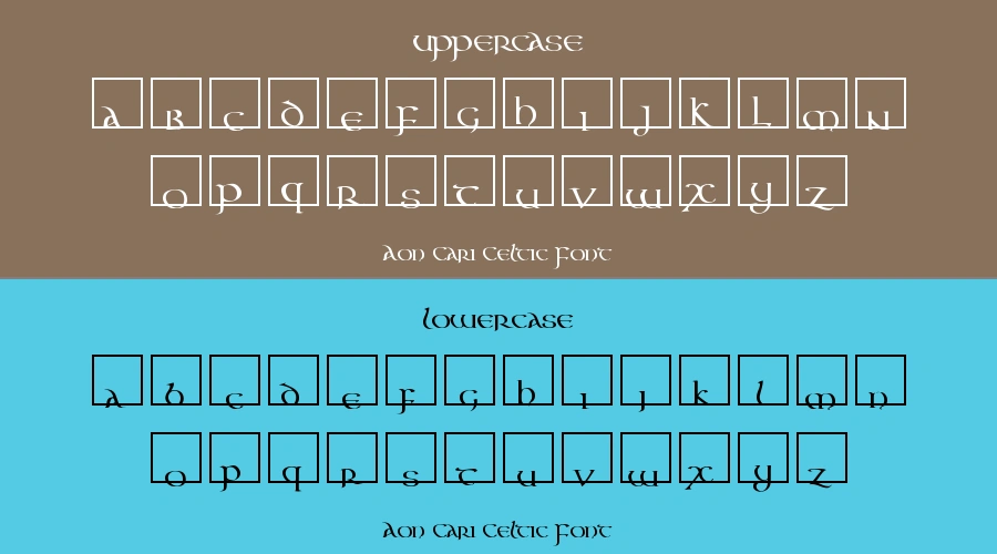 Aon Cari Celtic Font Preview