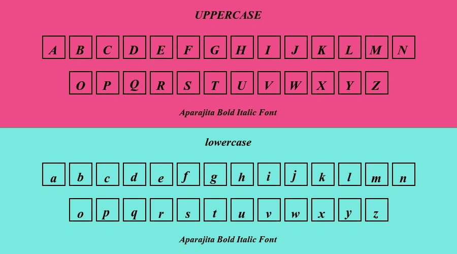 Aparajita Bold Italic Font Preview