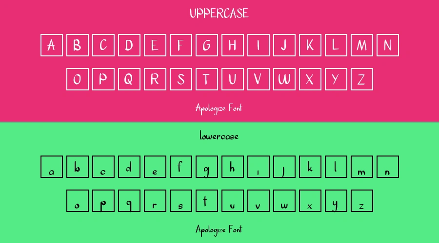 Apologize Font Preview