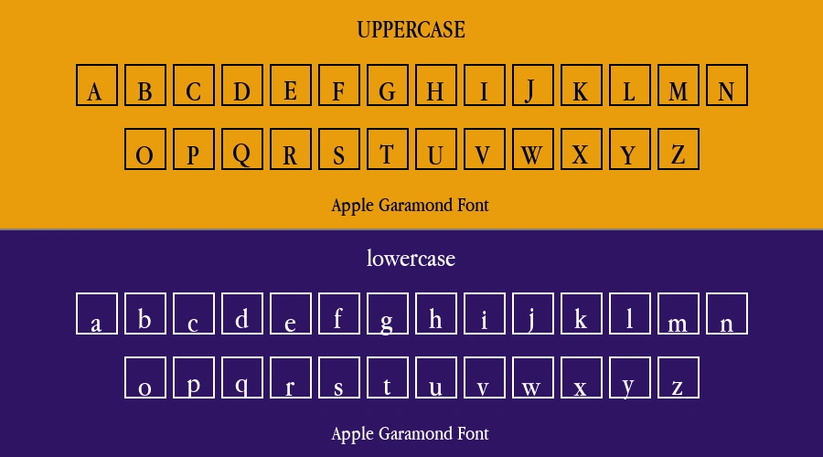 Apple Garamond Font Preview