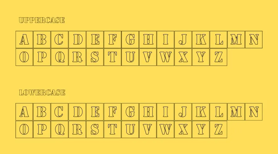 Army Hollow Font Preview