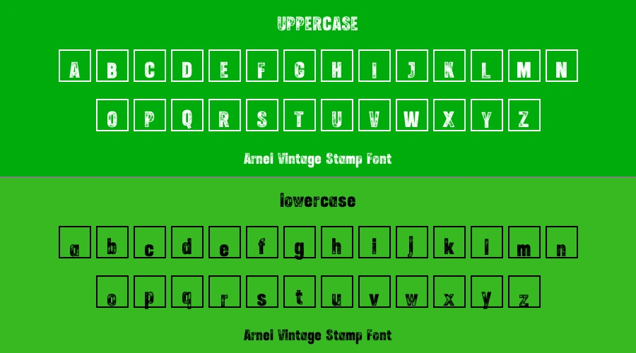 Arnel Vintage Stamp Font Preview