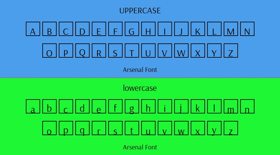 Arsenal Font Preview