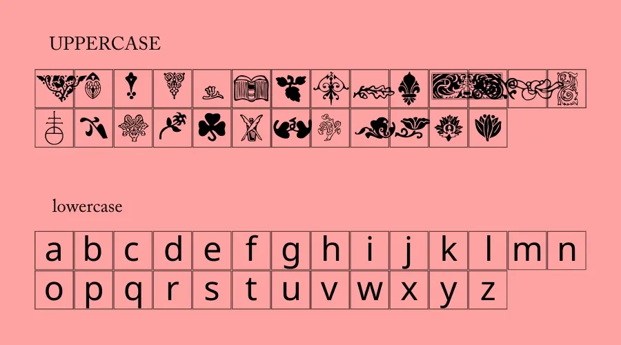 Arts and Crafts Ornaments Two Font Preview