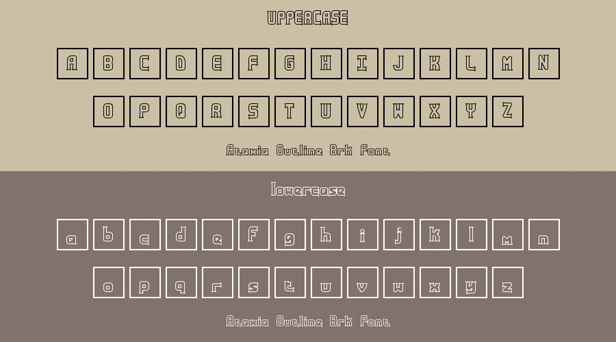 Ataxia Outline Brk Font Preview