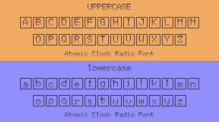 Atomic Clock Radio Font Preview