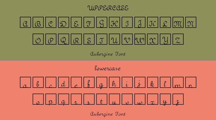 Aubergine Font Preview