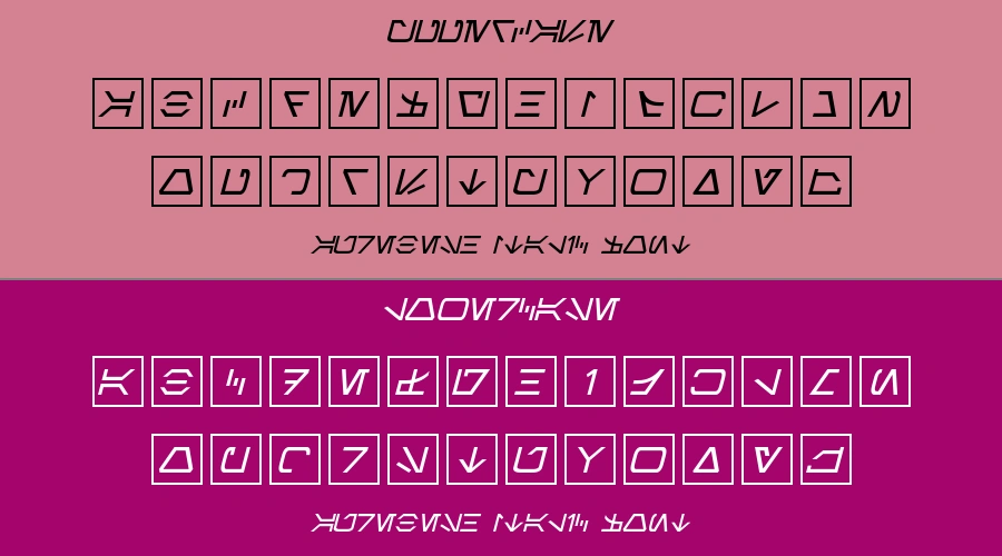 Aurebesh Italic Font Preview