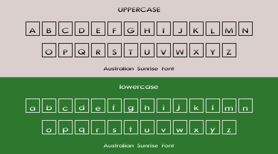 Australian Sunrise Font Preview