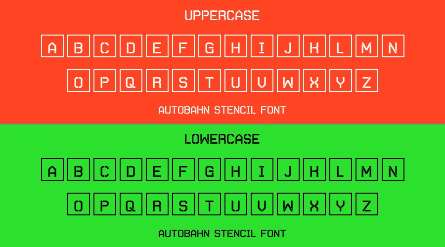 Autobahn Stencil Font Preview