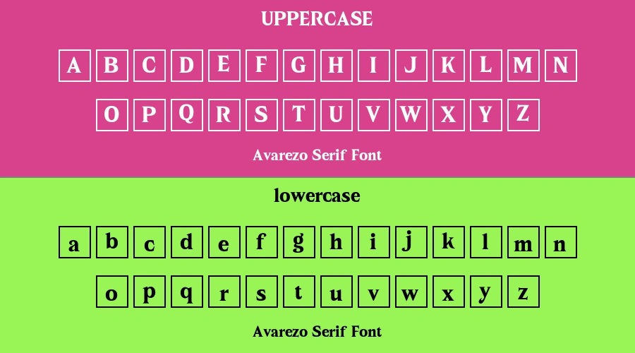Avarezo Serif Font Preview