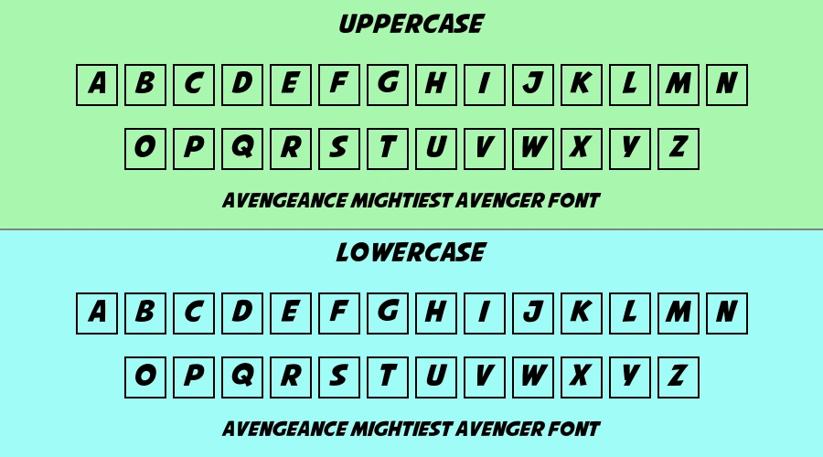 Avengeance Mightiest Avenger Font Preview