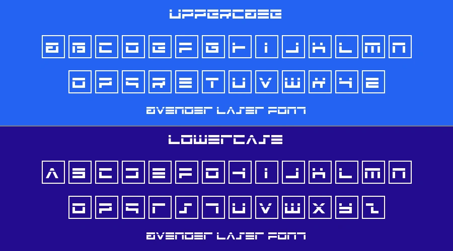 Avenger Laser Font Preview