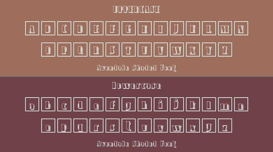 Avondale Shaded Font Preview