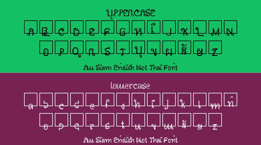 Aw Siam English Not Thai Font Preview