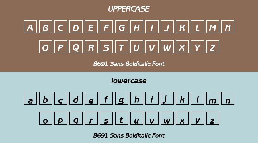 B691 Sans Bolditalic Font Preview