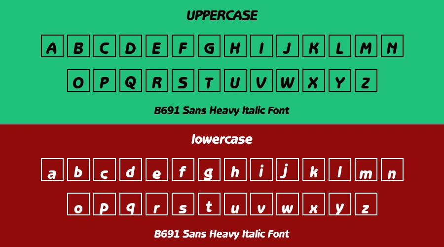 B691 Sans Heavy Italic Font Preview