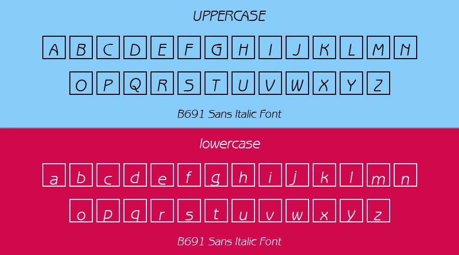 B691 Sans Italic Font Preview