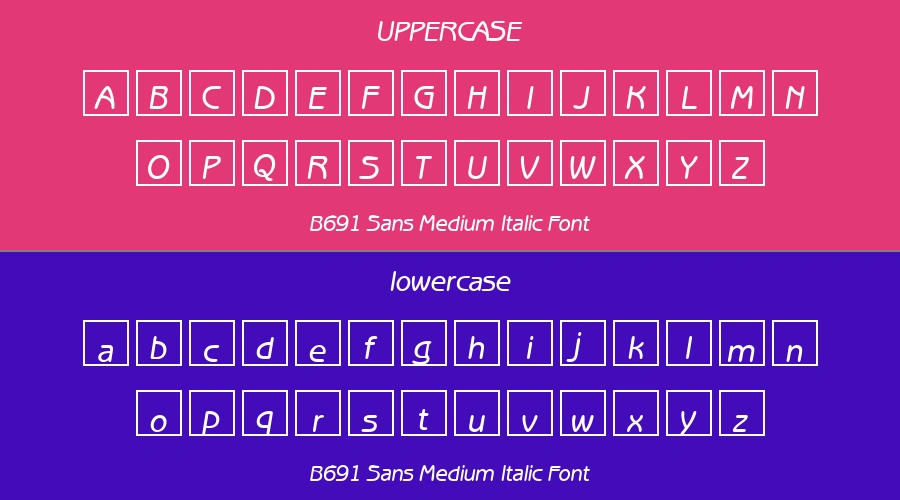 B691 Sans Medium Italic Font Preview