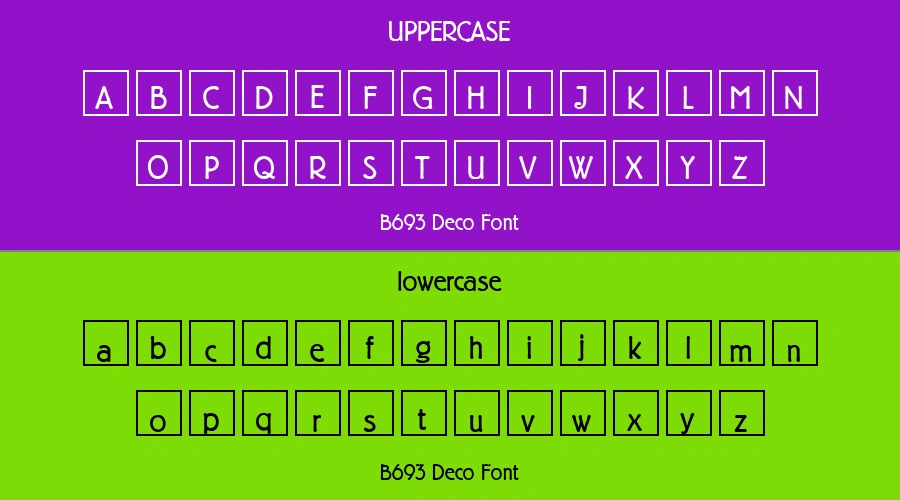 B693 Deco Font Preview