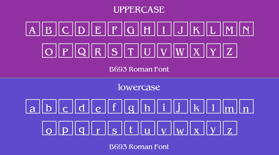 B693 Roman Font Preview